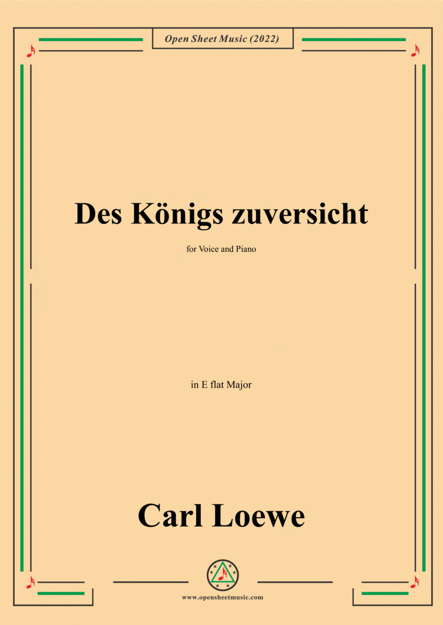 Loewe-Des Konigs zuversicht,in E flat Major,for Voice and Piano Voice Solo scores gallery preview page 1