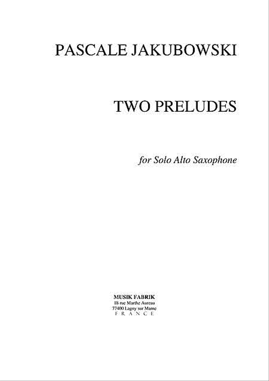 Two Preludes Saxophone Solo scores gallery preview page 1