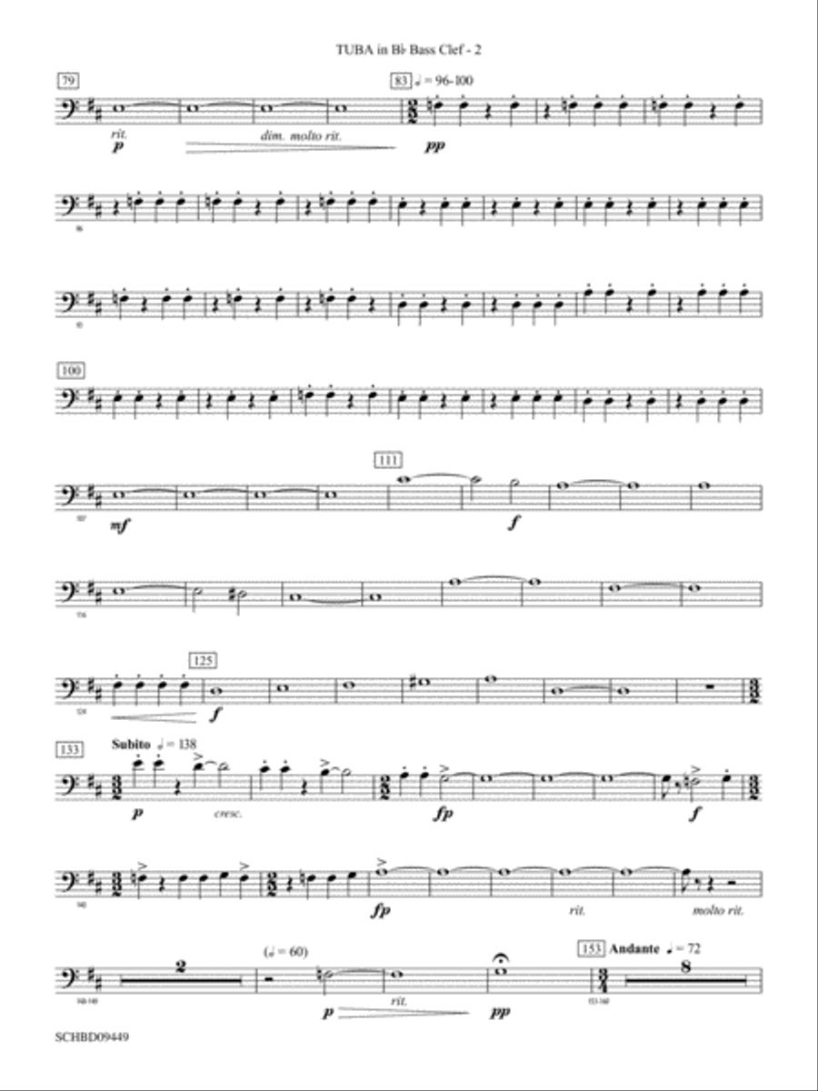 Psalm 46: (World Part) B-flat Tuba B.C. Concert Band scores gallery preview page 2