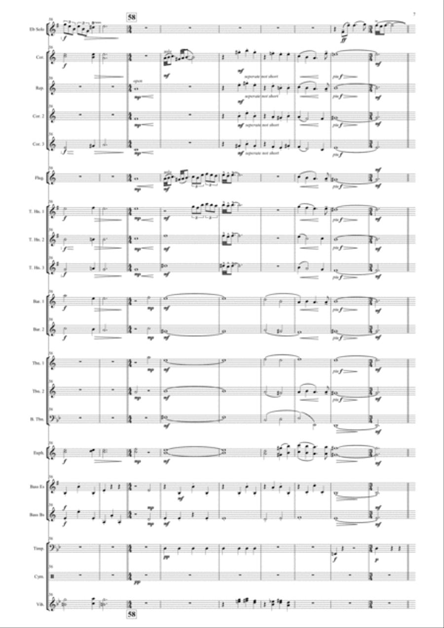 Adagio in G Minor (Eb Soprano Cornet Solo) Brass Band scores gallery preview page 6