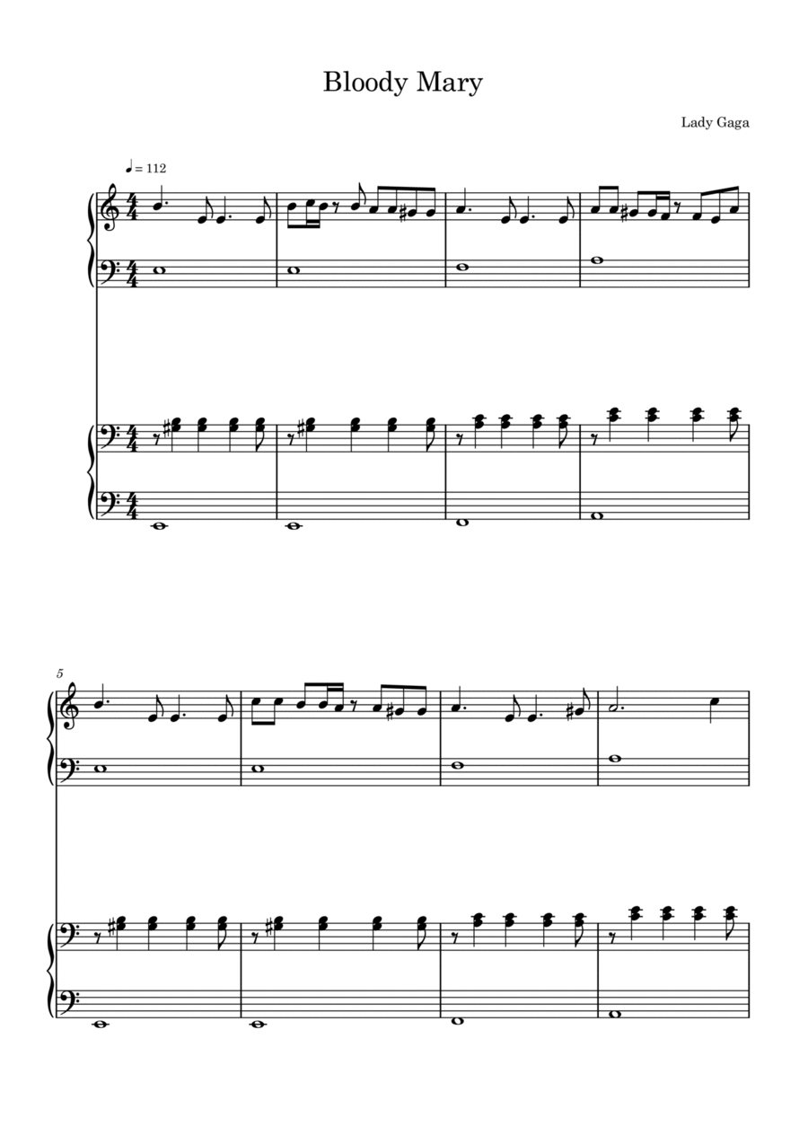 Bloody Mary Bloody Mary 2 Pianos, 4-Hands scores gallery preview page 1