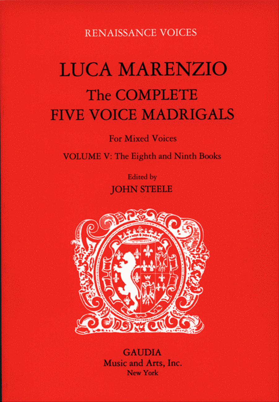Luca Marenzio: The Complete Five Voice Madrigals Volume 5 SATTB scores gallery preview page 1