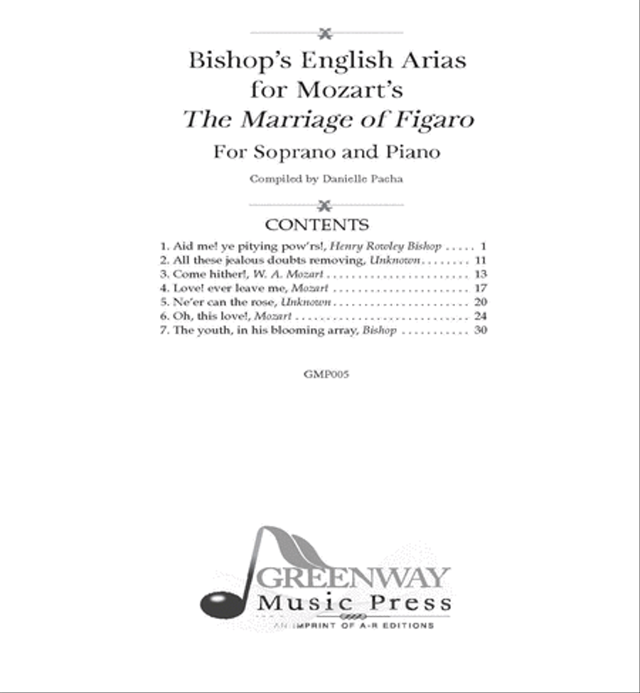 Bishop's English Arias for Mozart's The Marriage of Figaro for Soprano and Piano Voice Solo scores gallery preview page 2