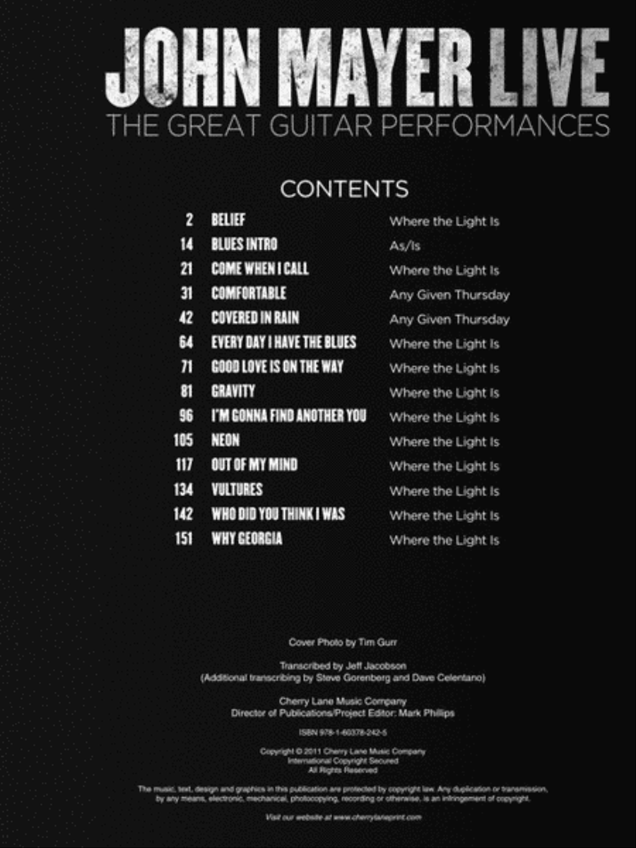 John Mayer Live Acoustic Guitar scores gallery preview page 4