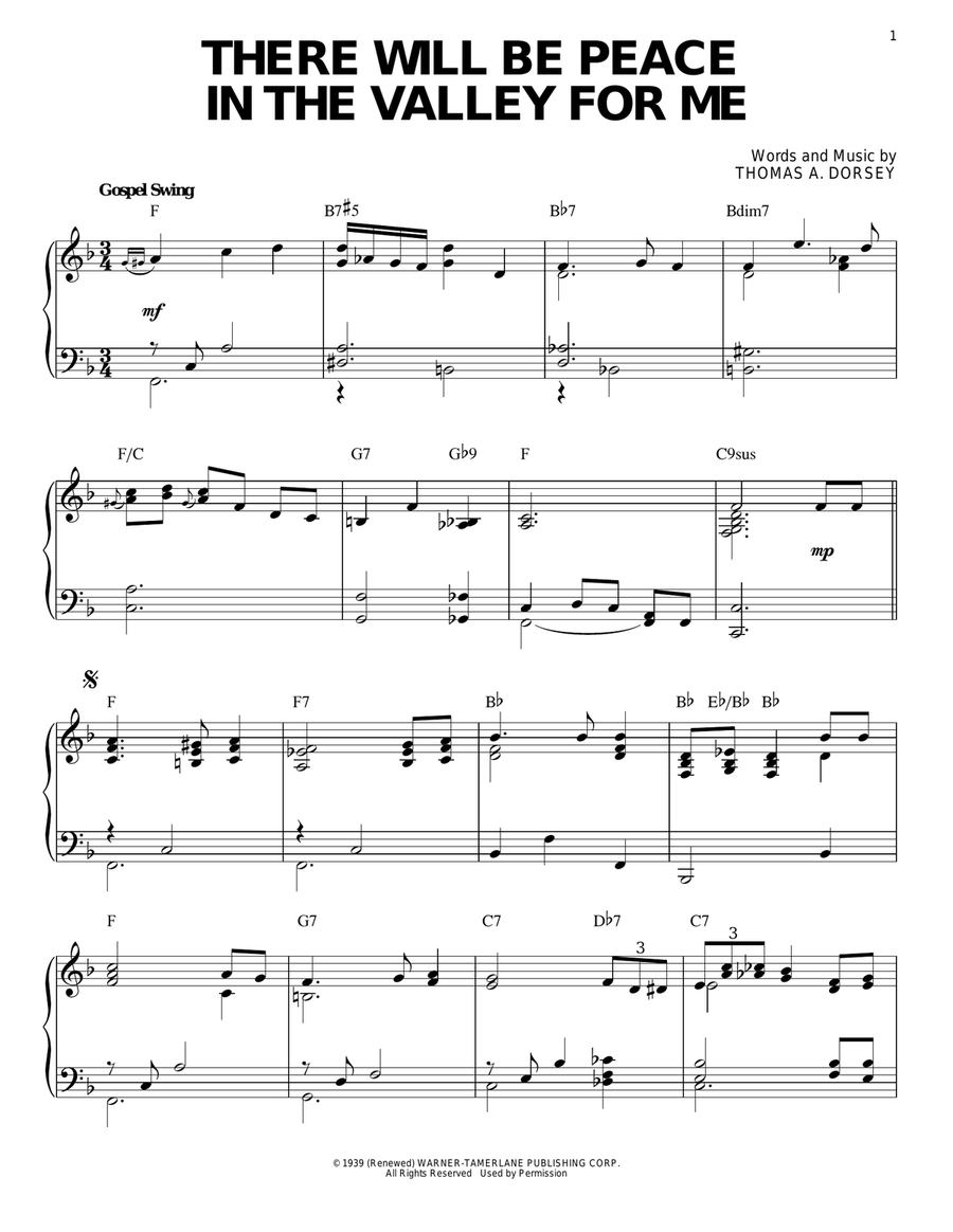 There Will Be Peace In The Valley For Me [Jazz version] (arr. Brent Edstrom)