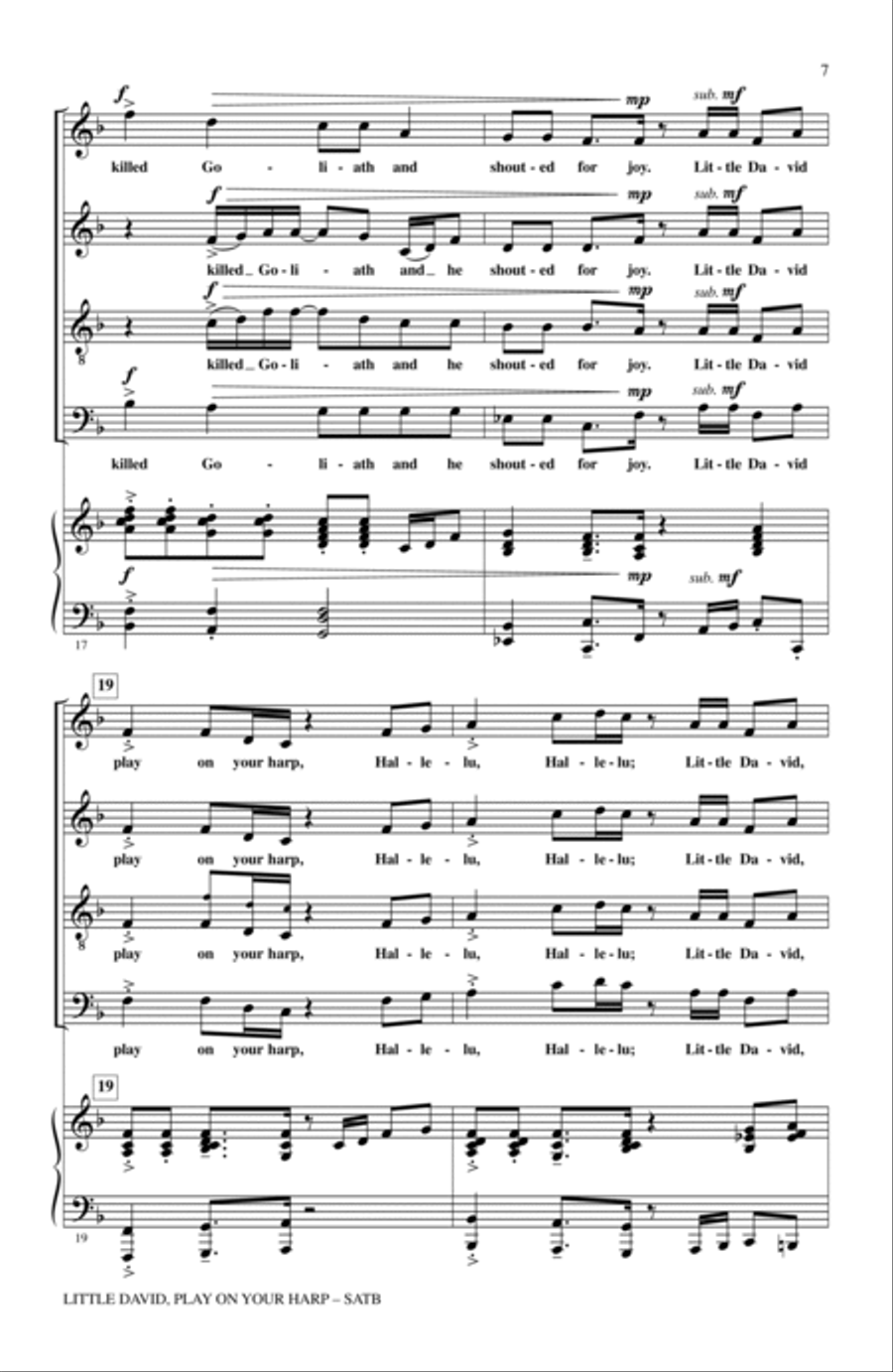 Little David, Play On Your Harp 4-Part scores gallery preview page 5