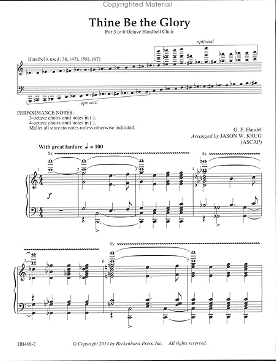 Thine Be the Glory - Krug 5-Octaves scores gallery preview page 2