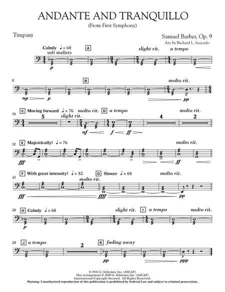 Andante and Tranquillo (from First Symphony) - Timpani