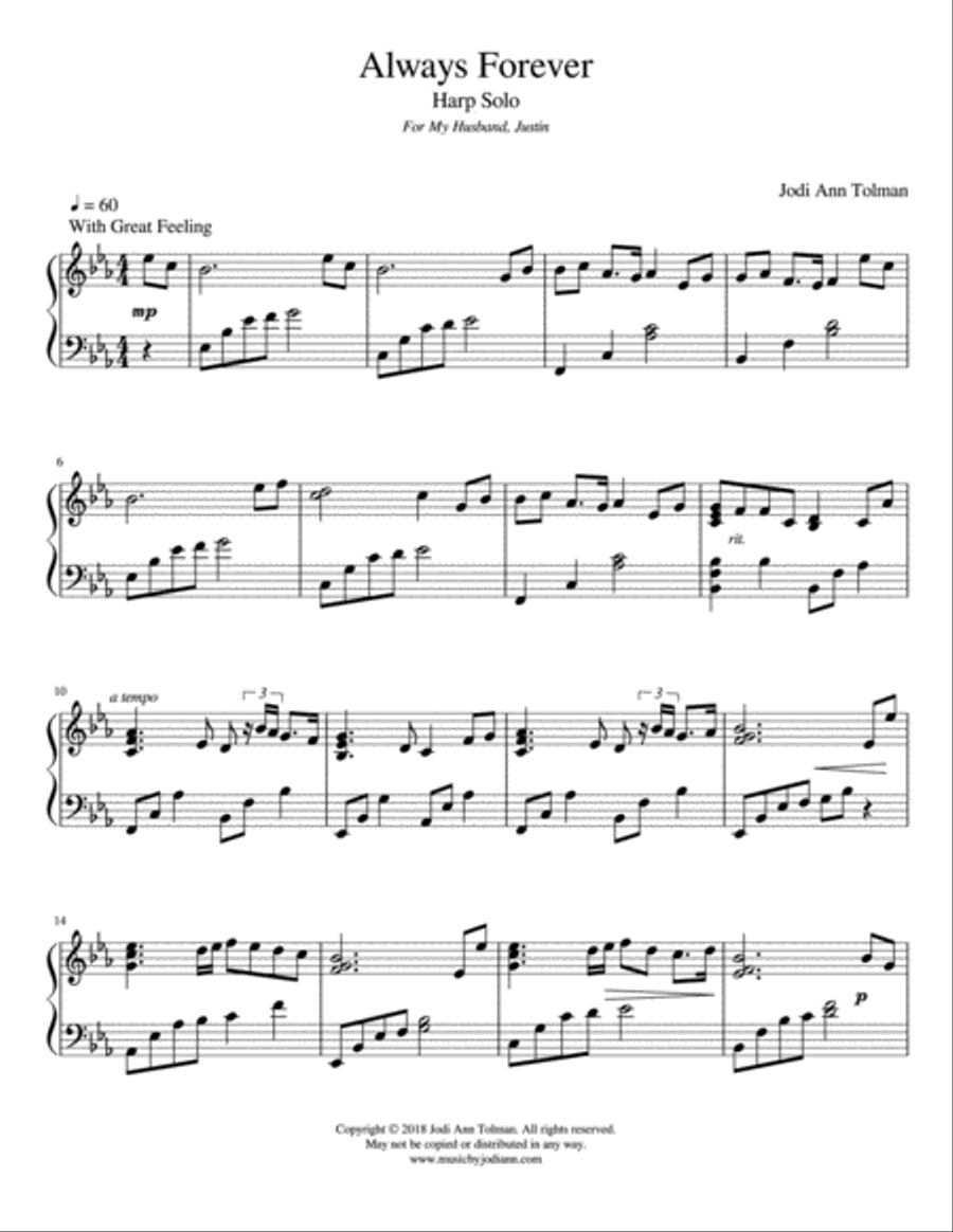 Always Forever, Harp Solo Harp scores gallery preview page 3