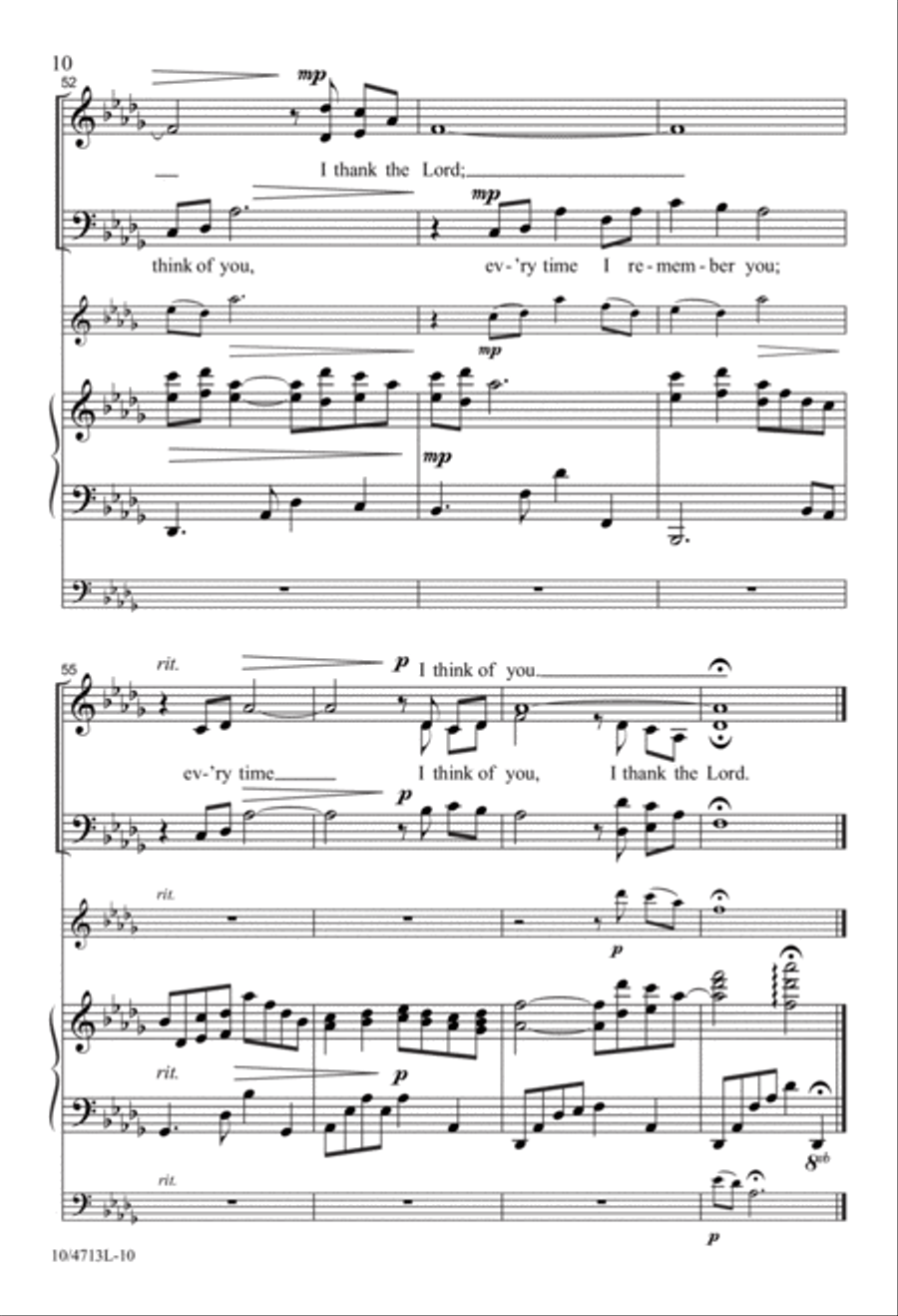 Every Time I Think of You 4-Part scores gallery preview page 10