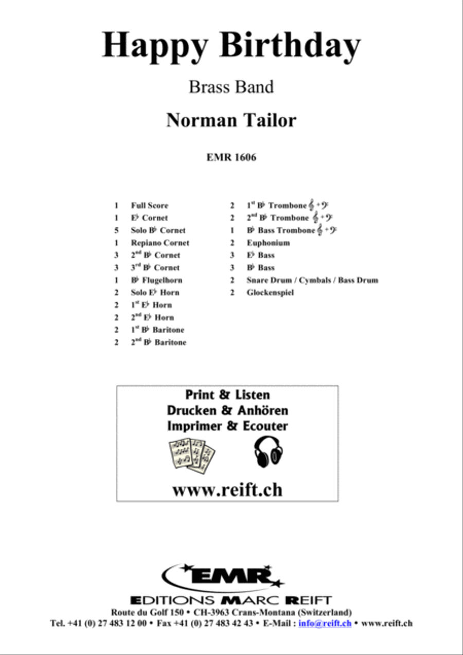 Happy Birthday Brass Band scores gallery preview page 2