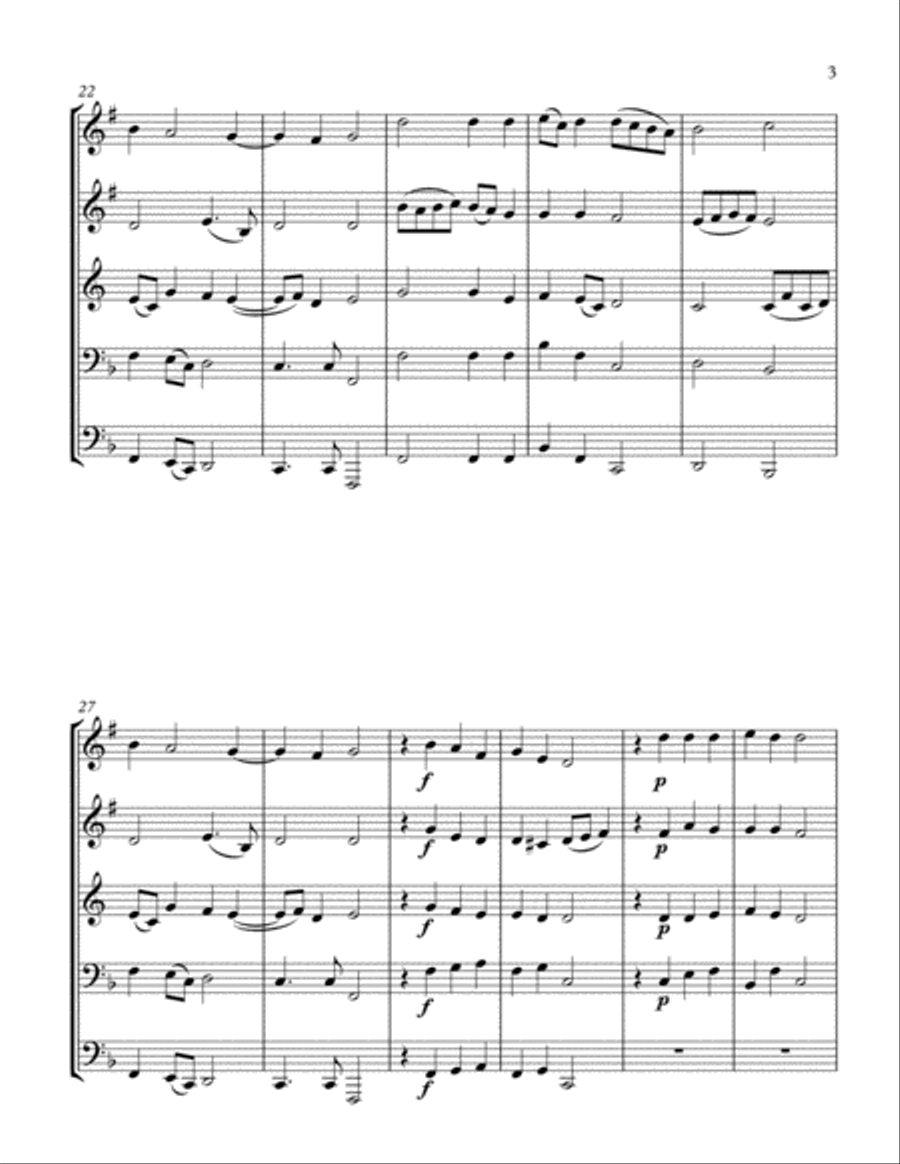 Lo, How a Rose E'er Blooming (Brass Quintet) Lo, How a Rose E'er Blooming (Brass Quintet) Brass Quintet scores gallery preview page 3