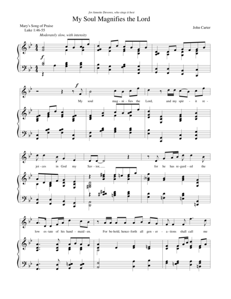 My Soul Magnifies the Lord by John Carter Voice Solo - Digital Sheet Music