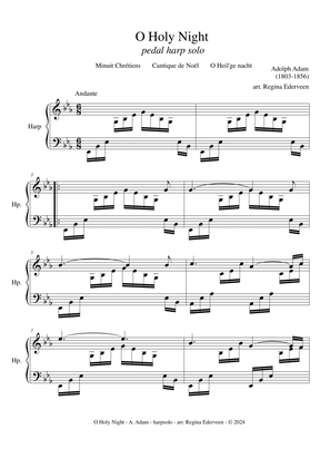 O Holy Night Cantique de Noel Minuit Chrétiens - pedal harp solo