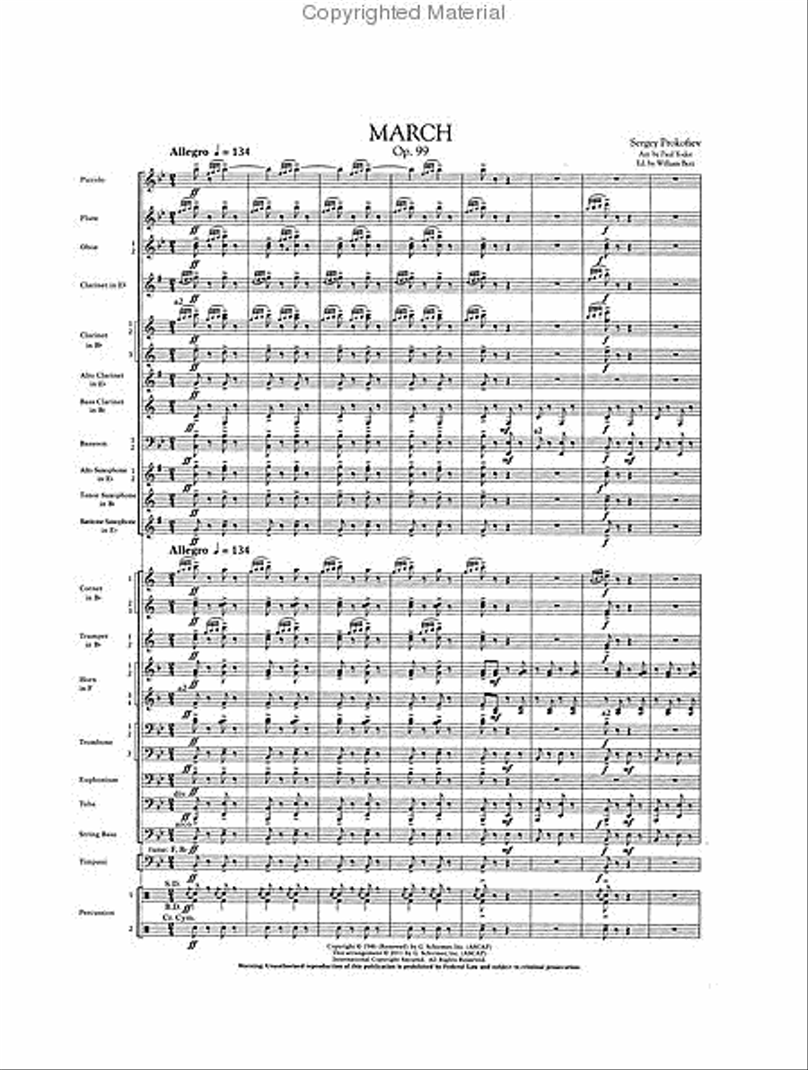 March, Op. 99 Concert Band scores gallery preview page 2