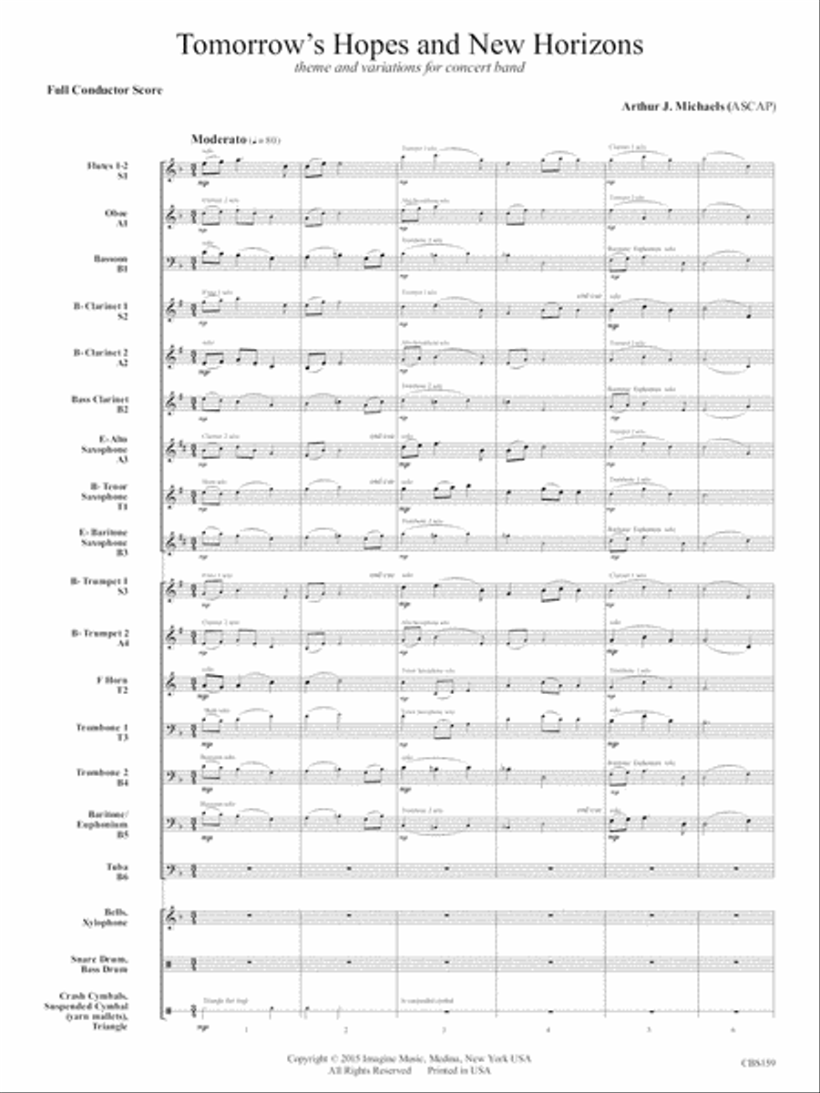 Tomorrow's Hopes & New Horizons Concert Band scores gallery preview page 3