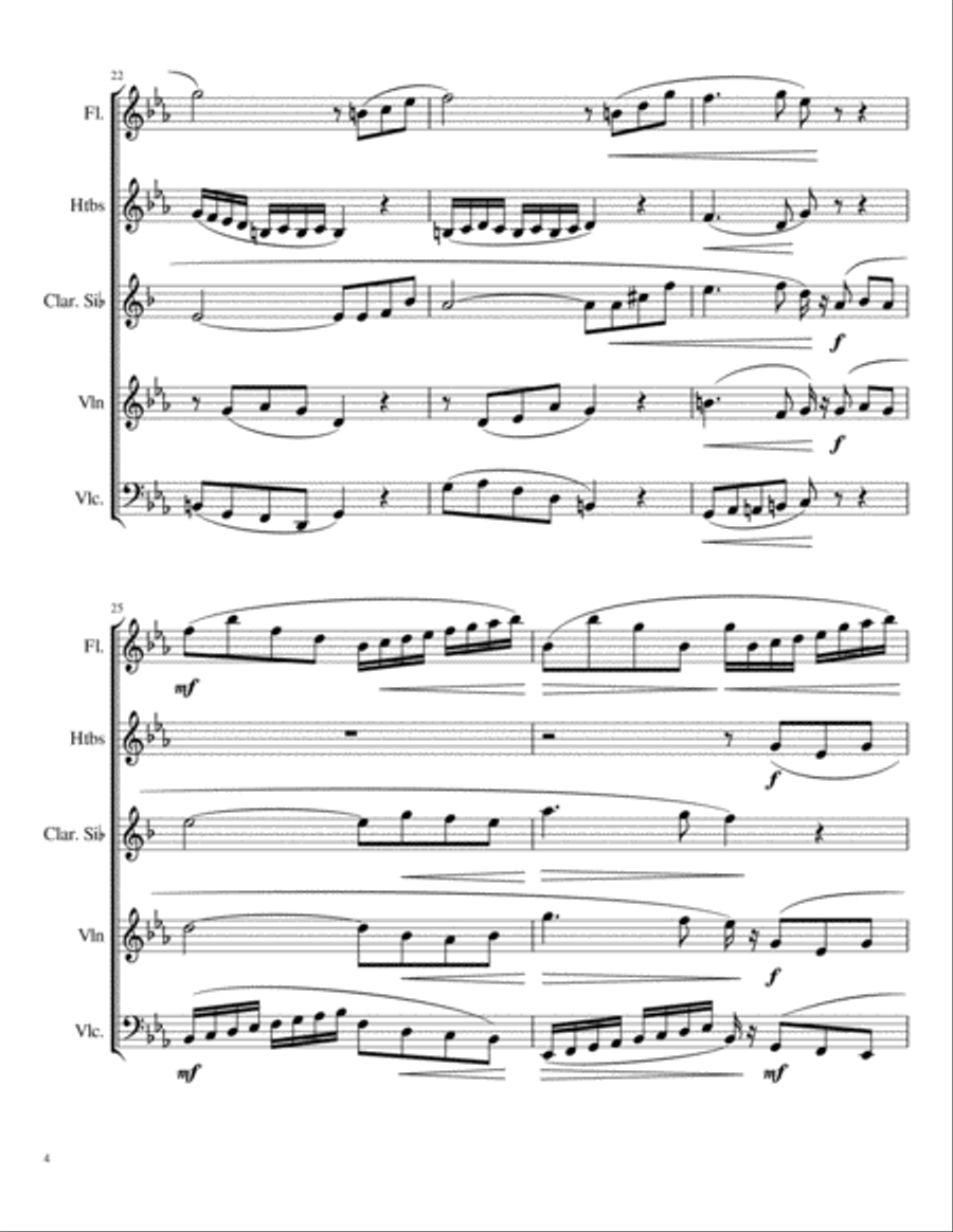 Souvenirs (Quintette, 3rd movement.) Small Ensemble scores gallery preview page 4