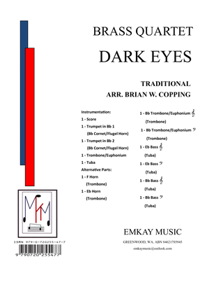 Book cover for DARK EYES – BRASS QUARTET