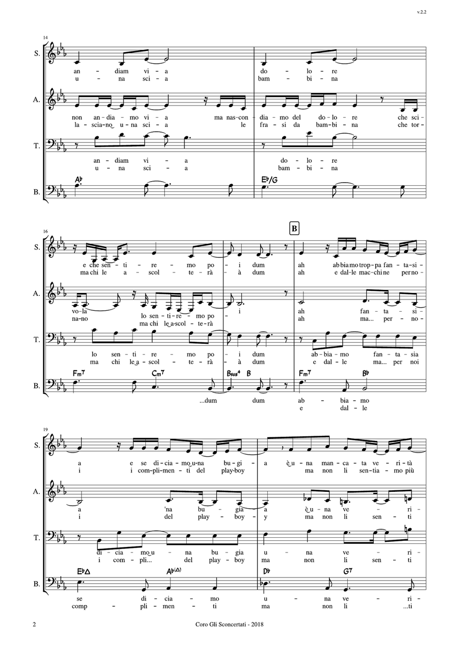 Quello che le Donne non Dicono for SATB (complete score + single parts) 4-Part scores gallery preview page 3