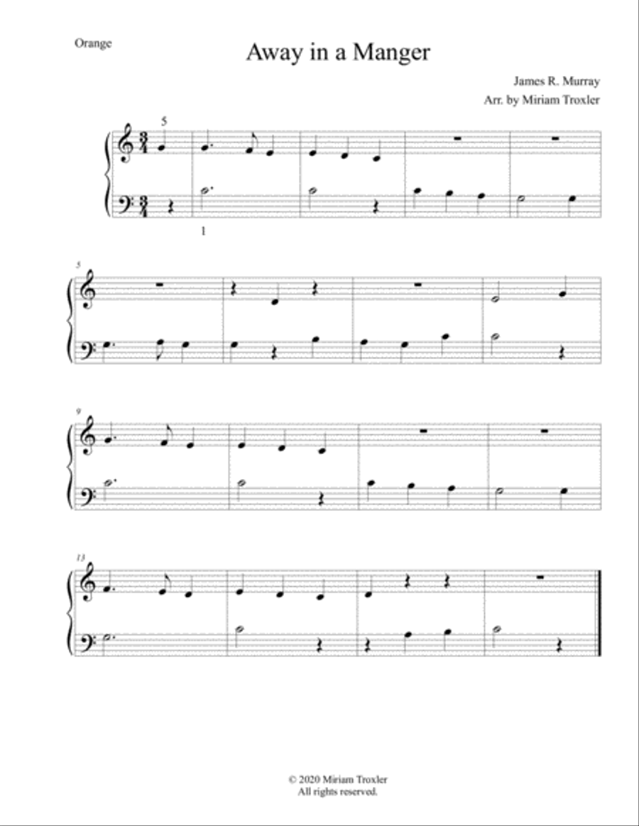 Traditional Christmas Carols for Piano: Orange Set Easy Piano scores gallery preview page 3