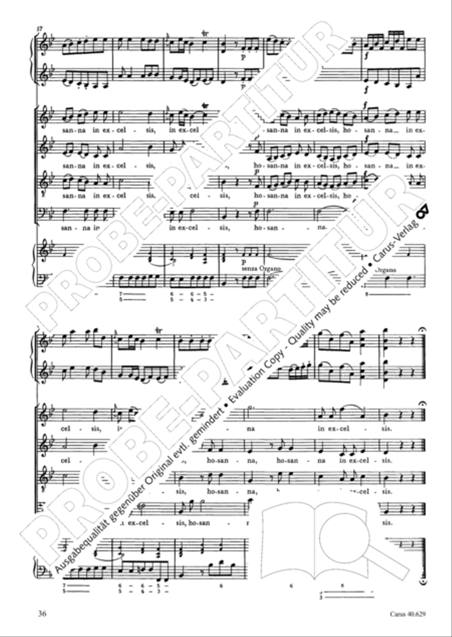 Missa brevis in B flat major 4-Part scores gallery preview page 37