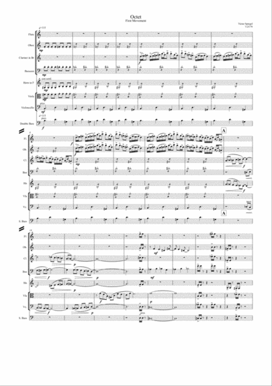 Octet Woodwind Quintet scores gallery preview page 1