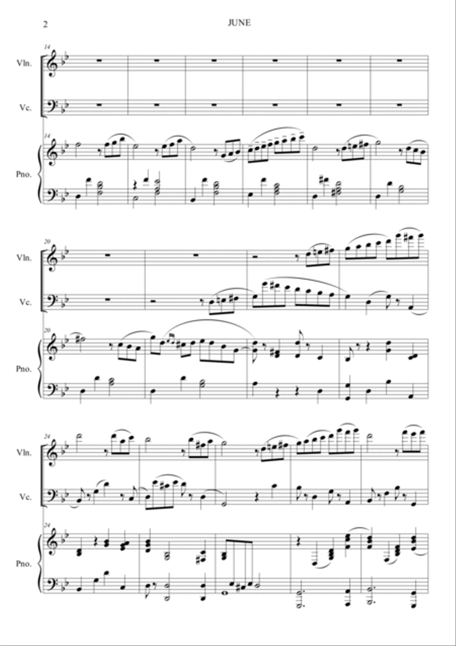 Baracarolle (The seasons No.6: Opus 37a JUNE) Piano Trio scores gallery preview page 2