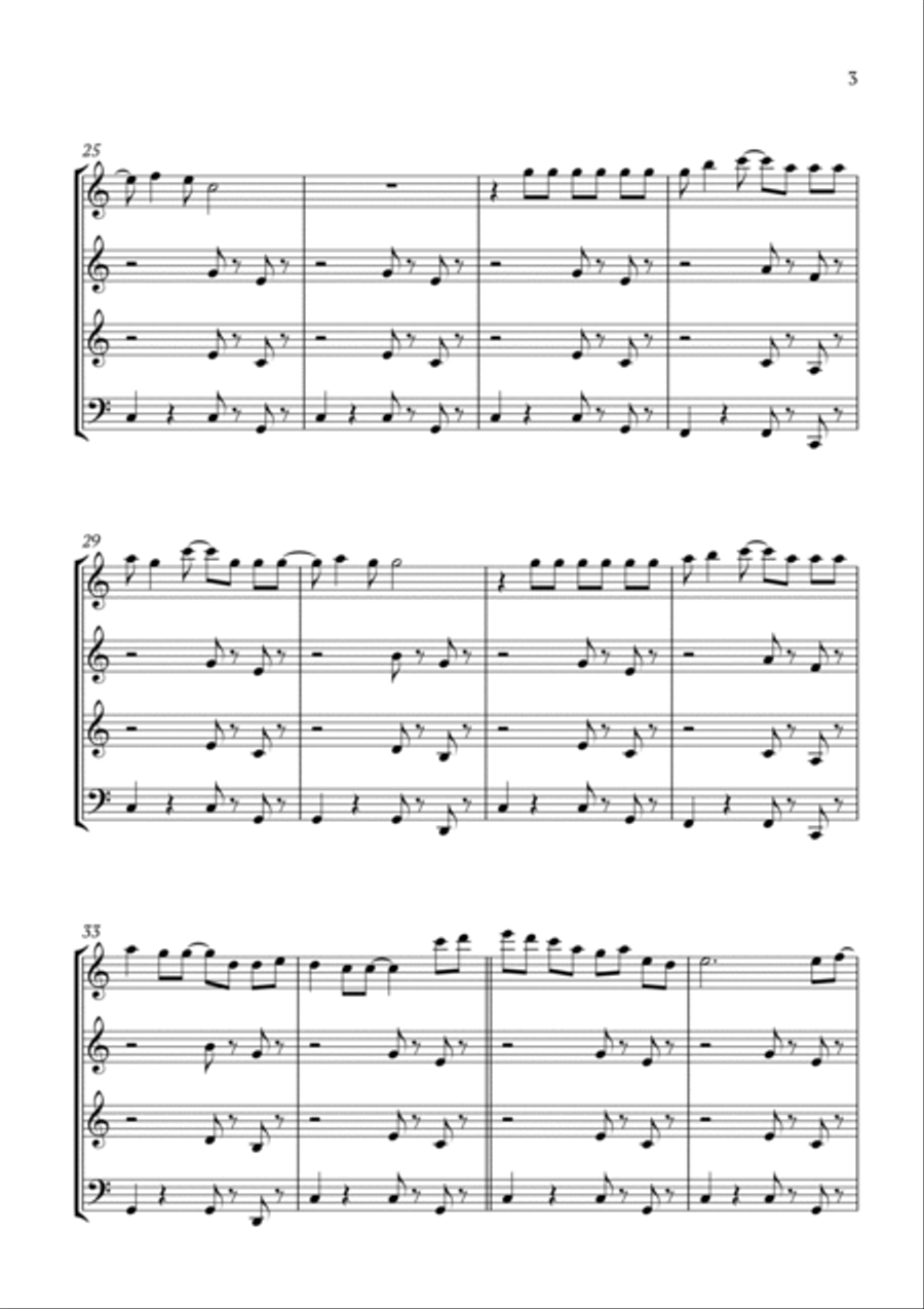 Kiss The Girl Woodwind Quartet scores gallery preview page 3