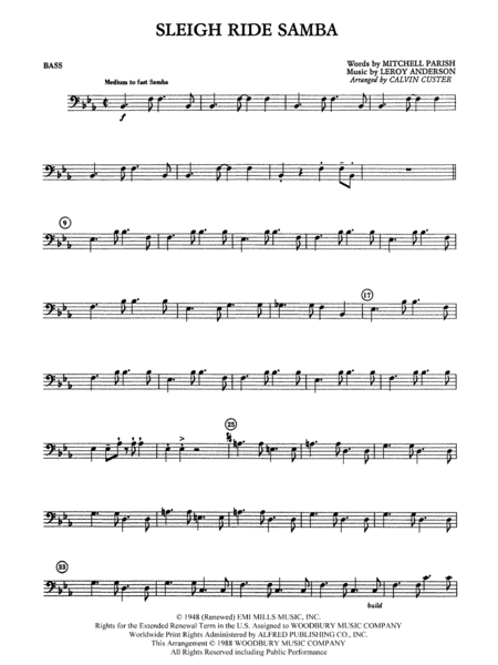 Sleigh Ride Samba: String Bass