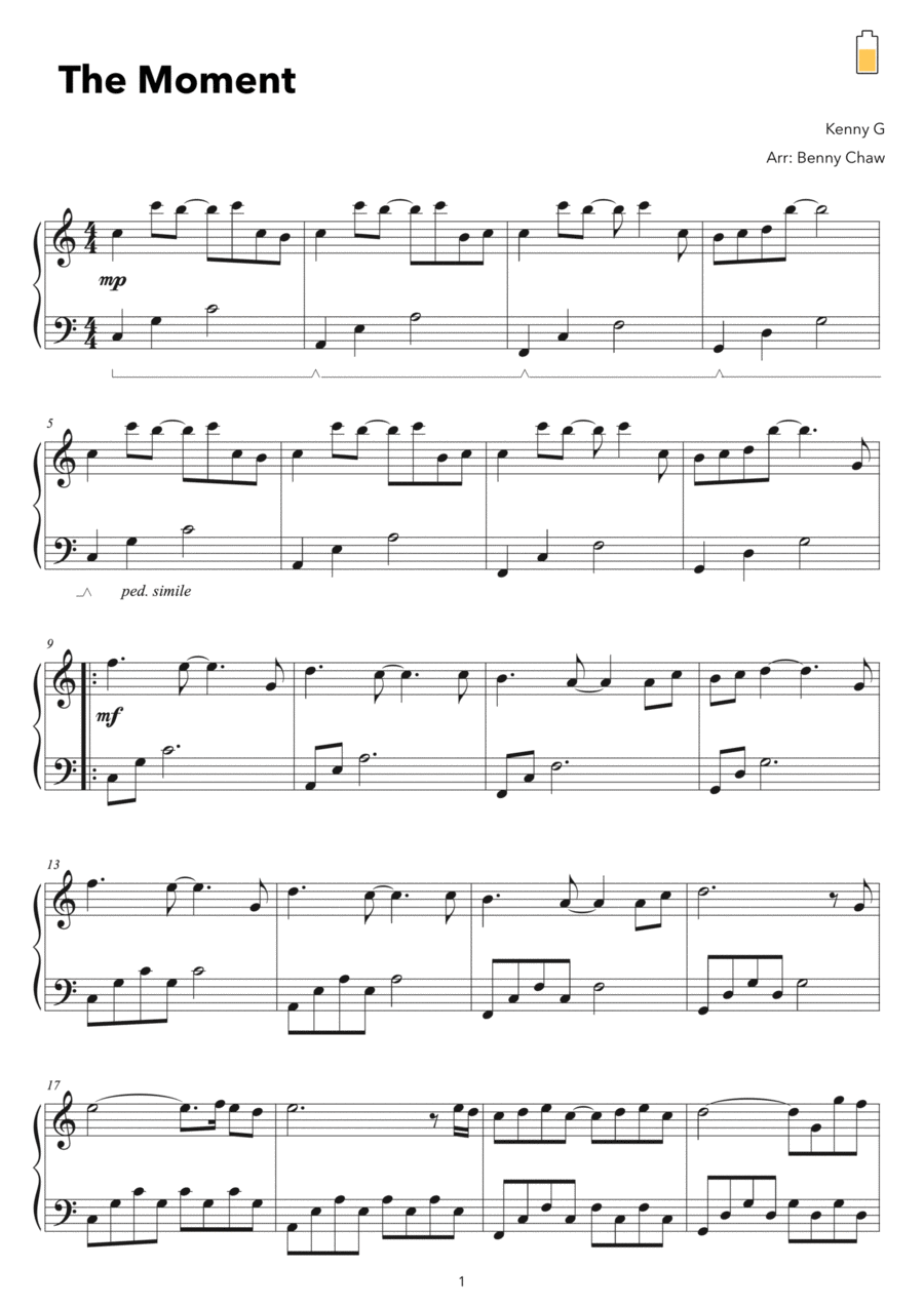 The Moment Piano Solo scores gallery preview page 1