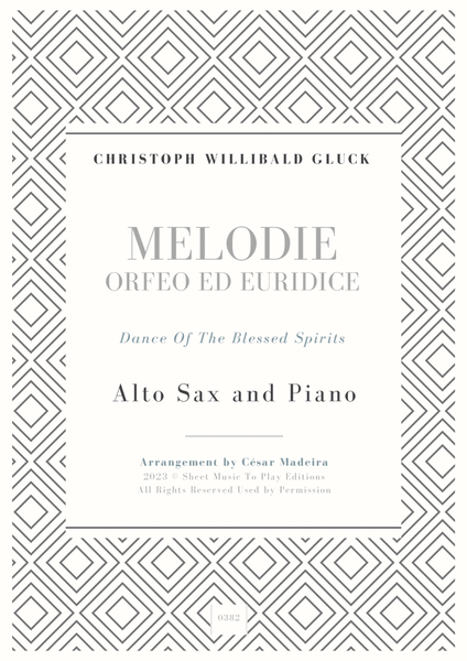 Melodie from Orfeo ed Euridice - Alto Sax and Piano (Full Score and Parts) image number null
