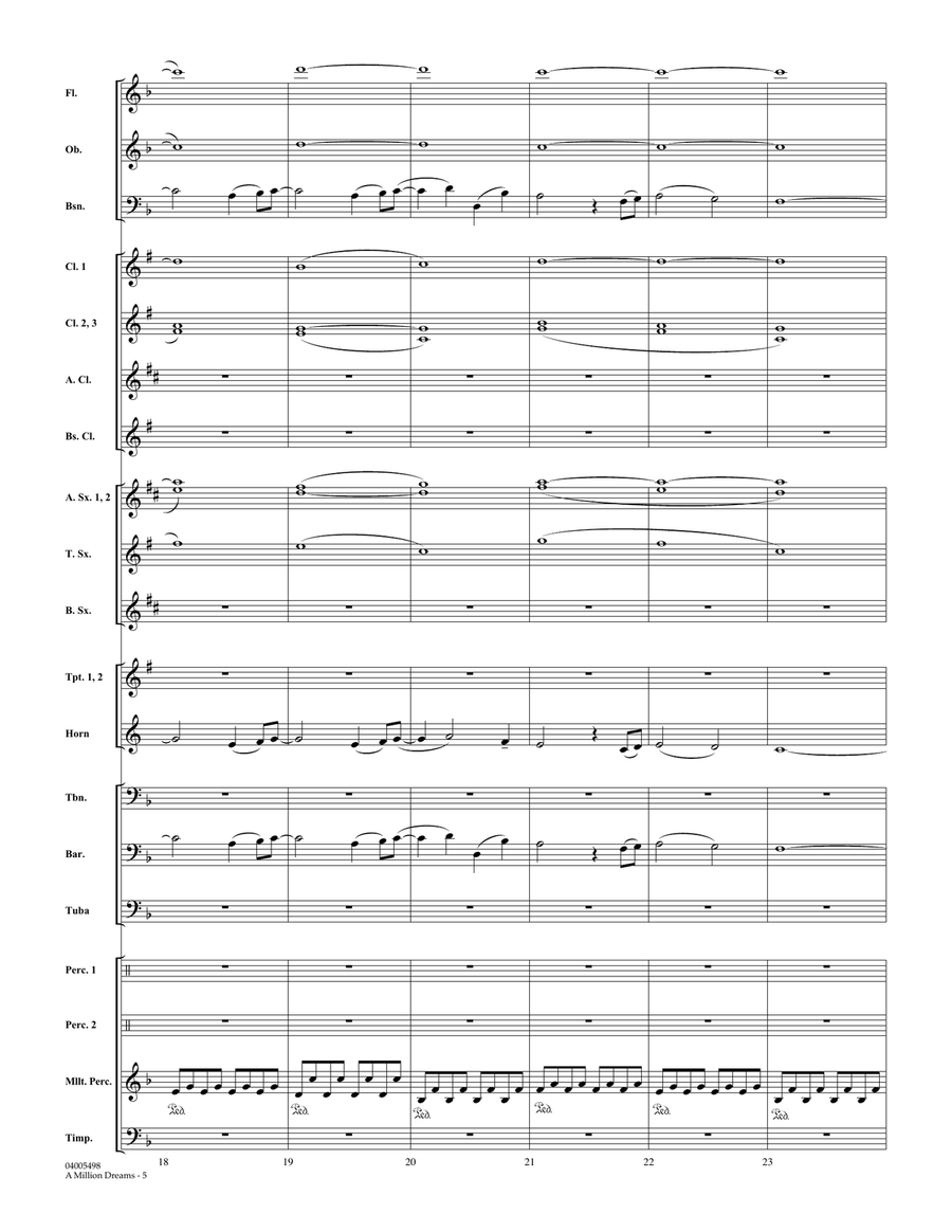 A Million Dreams (from The Greatest Showman) (arr. Michael Brown) - Full Score Concert Band scores gallery preview page 5