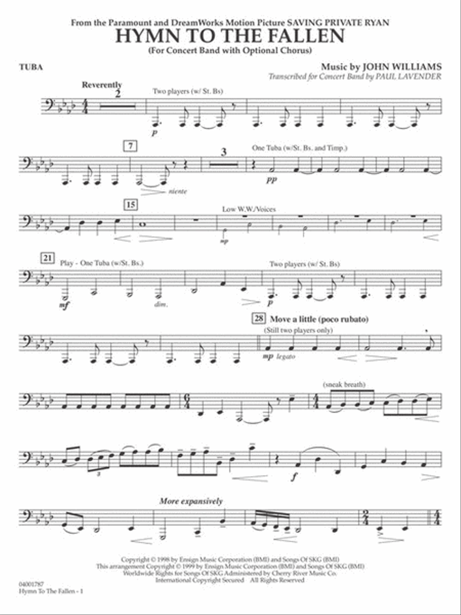 Hymn to the Fallen (from Saving Private Ryan) Concert Band scores gallery preview page 8