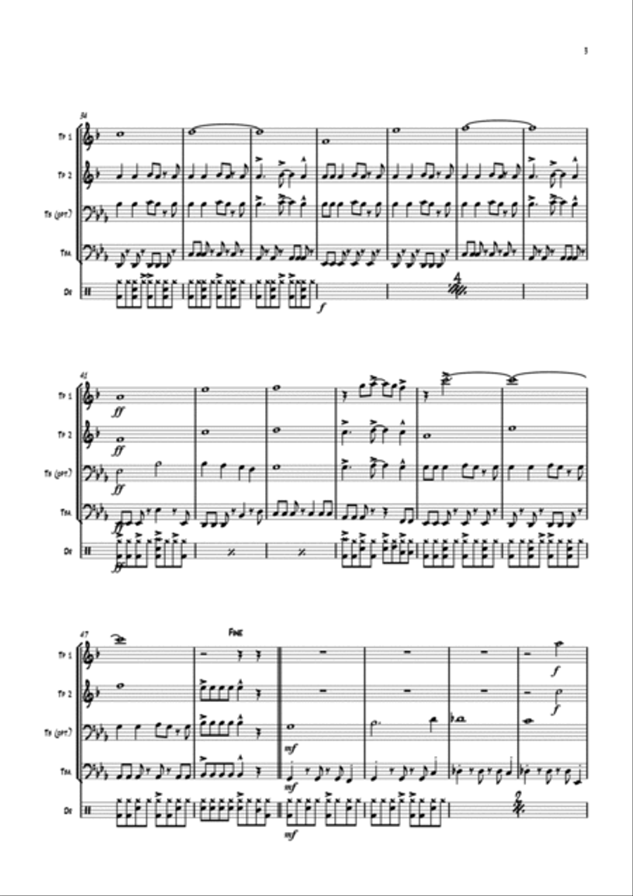 Take On Me Brass Quartet scores gallery preview page 4