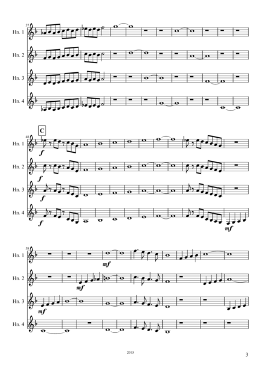 French Horn Quartet No. 1 French Horn Quartet scores gallery preview page 3