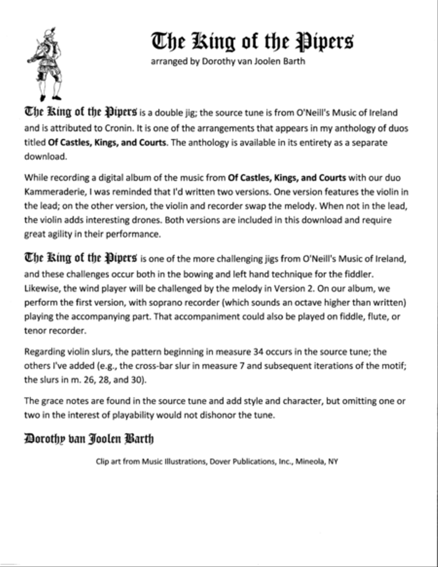 The King of the Pipers: Duo (2 Versions) Set of Parts scores gallery preview page 1