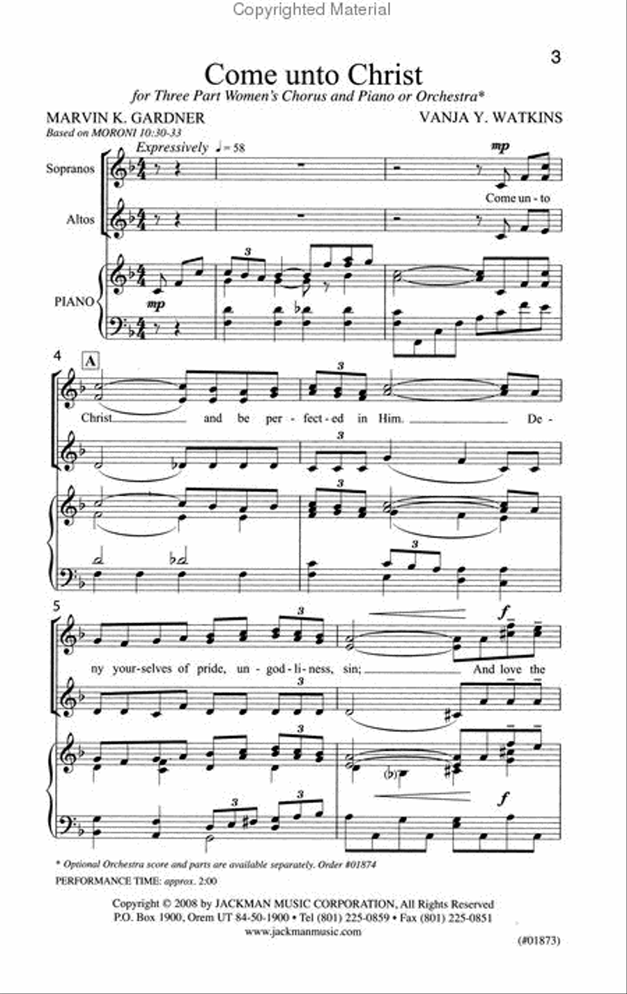 Come Unto Christ SSA scores gallery preview page 2