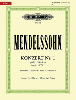 Book cover for Piano Concerto No. 1 in G minor Op. 25 (Edition for 2 Pianos)