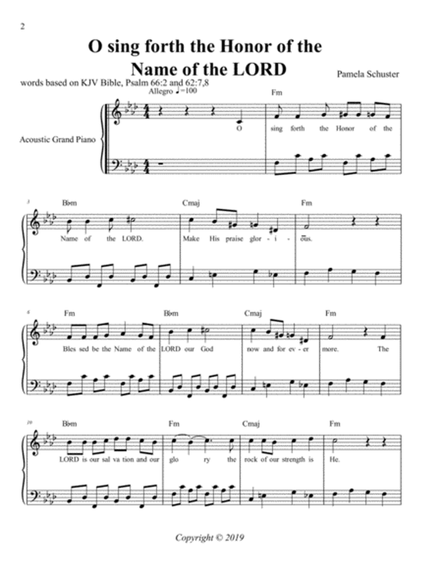 O Sing Forth the Honor of the Name of the LORD image number null
