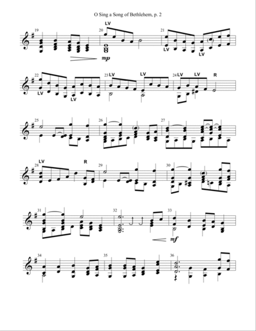 O Sing a Song of Bethlehem - Score Only