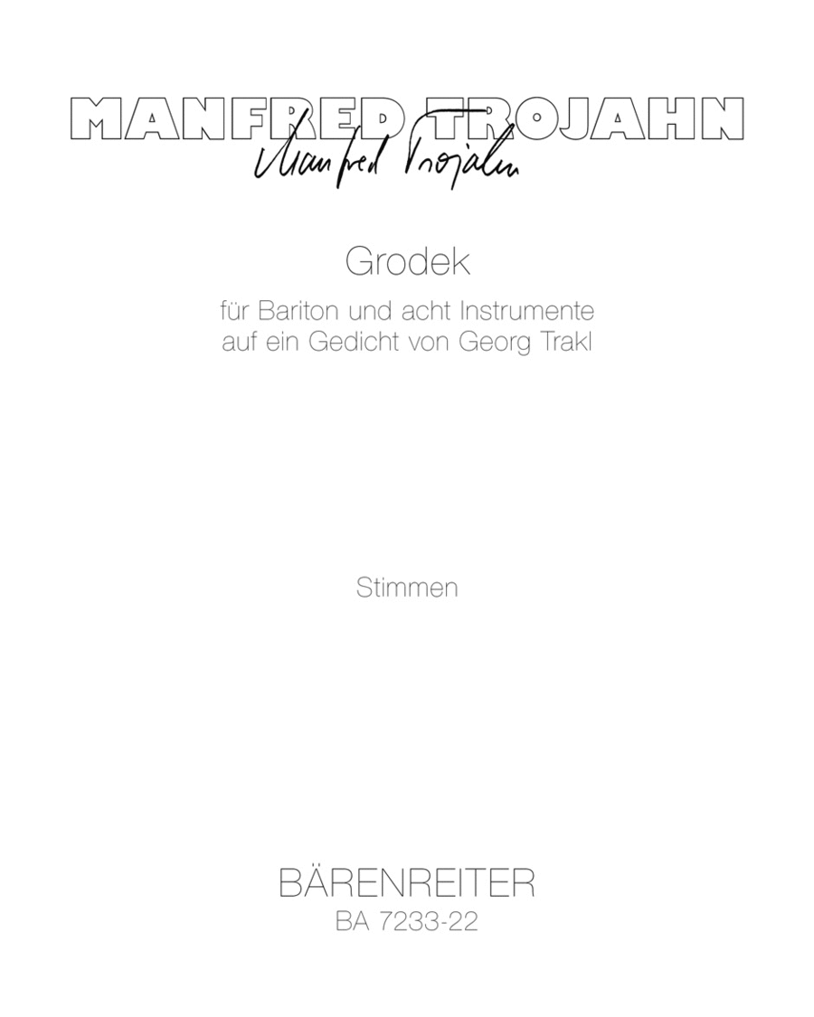 Grodek für Bariton und acht Instrumente (1991) Bassoon scores gallery preview page 1