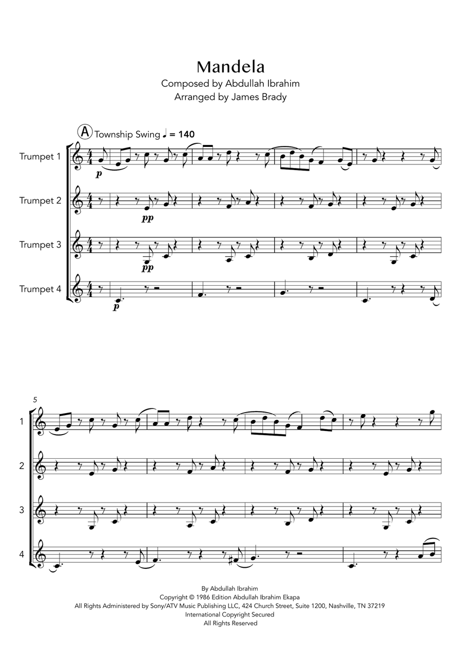 Mandela Brass Ensemble scores gallery preview page 2