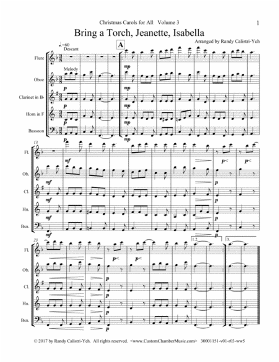 Christmas Carols for All, Volume 3 (for Woodwind Quintet) Woodwind Quintet scores gallery preview page 5