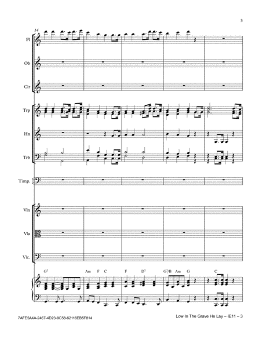 Low In The Grave He Lay (Up From The Grave He Arose) Full Orchestra scores gallery preview page 3