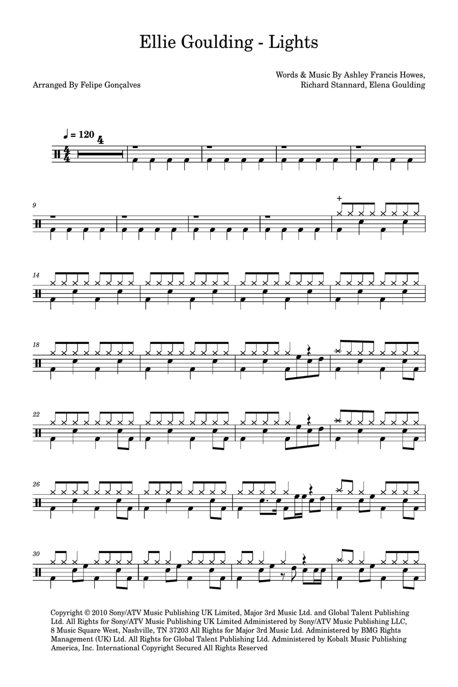 Lights Drum Set scores gallery preview page 1