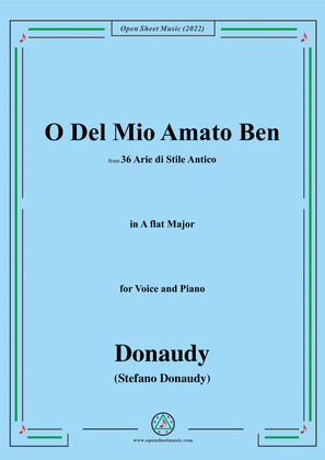 Book cover for Donaudy-O Del Mio Amato Ben,from 36 Arie di Stile Antico,in A flat Major,for Voice&Pno