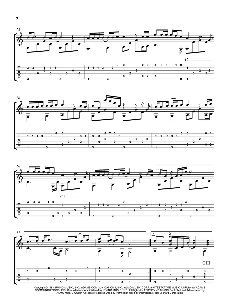 Heaven Acoustic Guitar scores gallery preview page 2