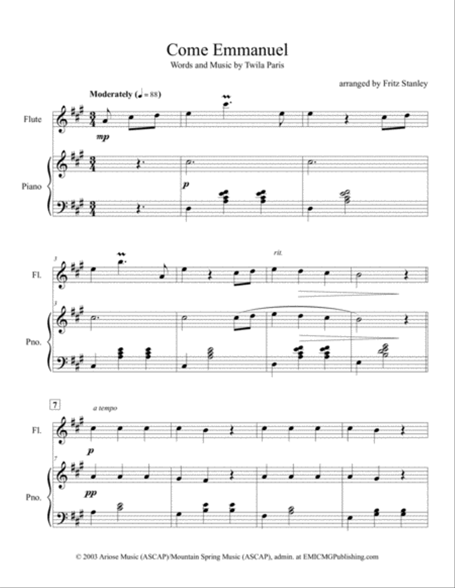 Come Emmanuel Come Emmanuel Flute Solo scores gallery preview page 2