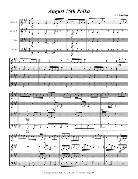 String Quartets for All Seasons: Summer - Score