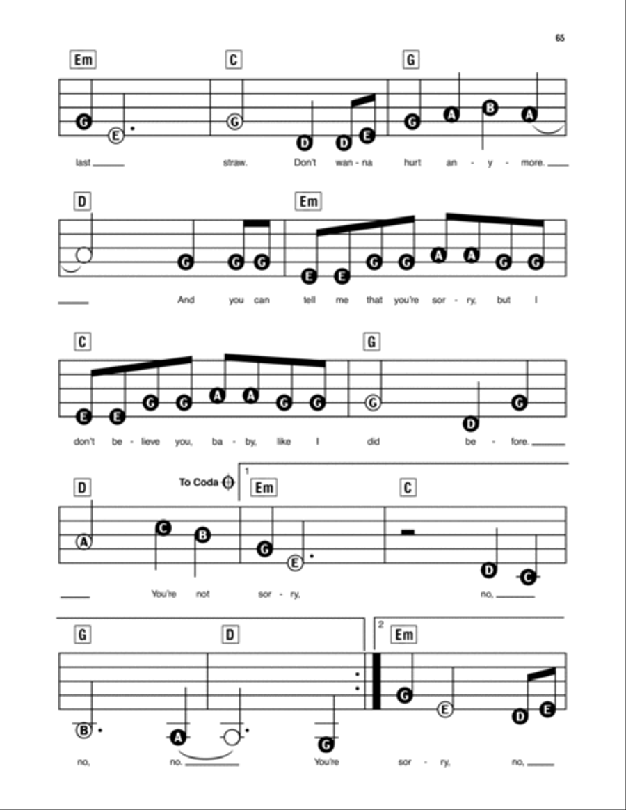 You're Not Sorry You're Not Sorry Electronic Keyboard scores gallery preview page 3